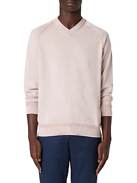 Cotton-Silk V-Neck Sweater
