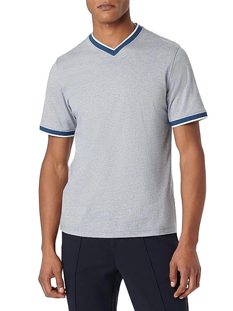 Cotton-Blend V-Neck T-Shirt