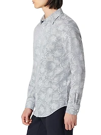 Julian Pinstriped & Leaf Button-Front Shirt