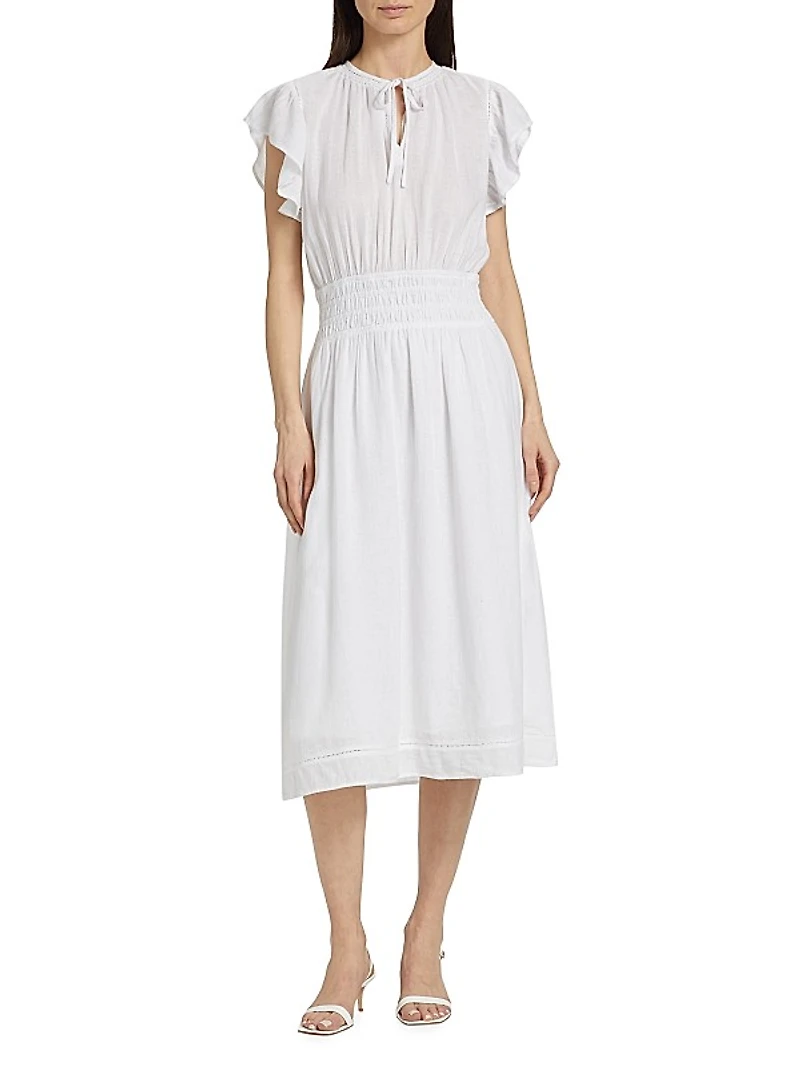Iona Linen-Blend Midi-Dress