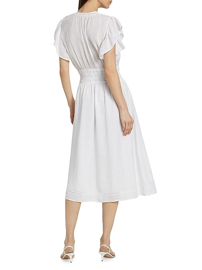 Iona Linen-Blend Midi-Dress