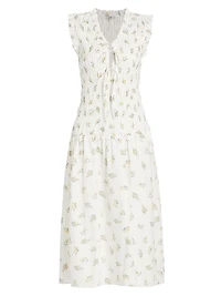Dion Floral Smocked Midi-Dress