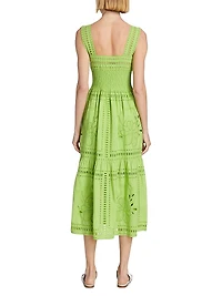 Fawn Eyelet Sweetheart Midi-Dress