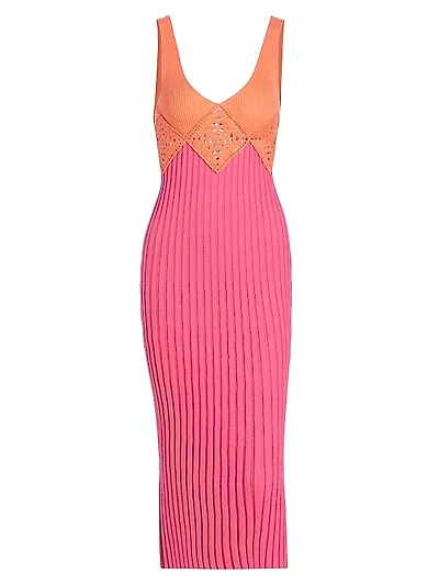 Taryn Colorblock Crochet Midi-Dress