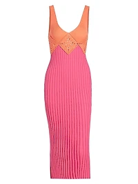 Taryn Colorblock Crochet Midi-Dress