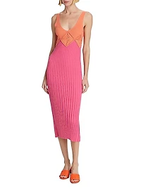 Taryn Colorblock Crochet Midi-Dress