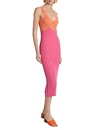 Taryn Colorblock Crochet Midi-Dress