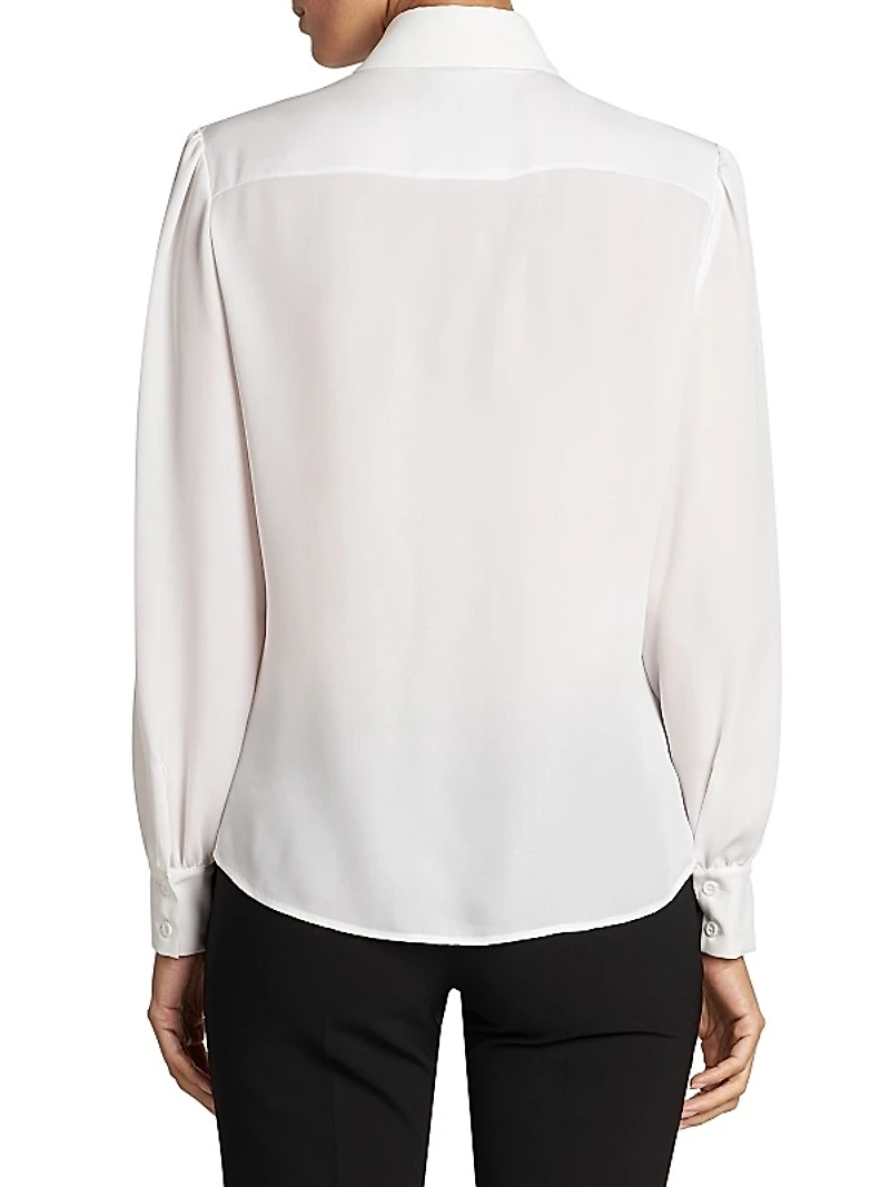Silk Tie-Neck Blouse