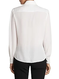 Silk Tie-Neck Blouse