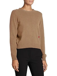 Embroidered Heart Wool-Cashmere Sweater