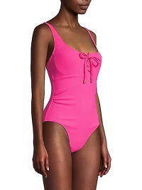 Taylor Lace-Up One-Piece Swimsuit