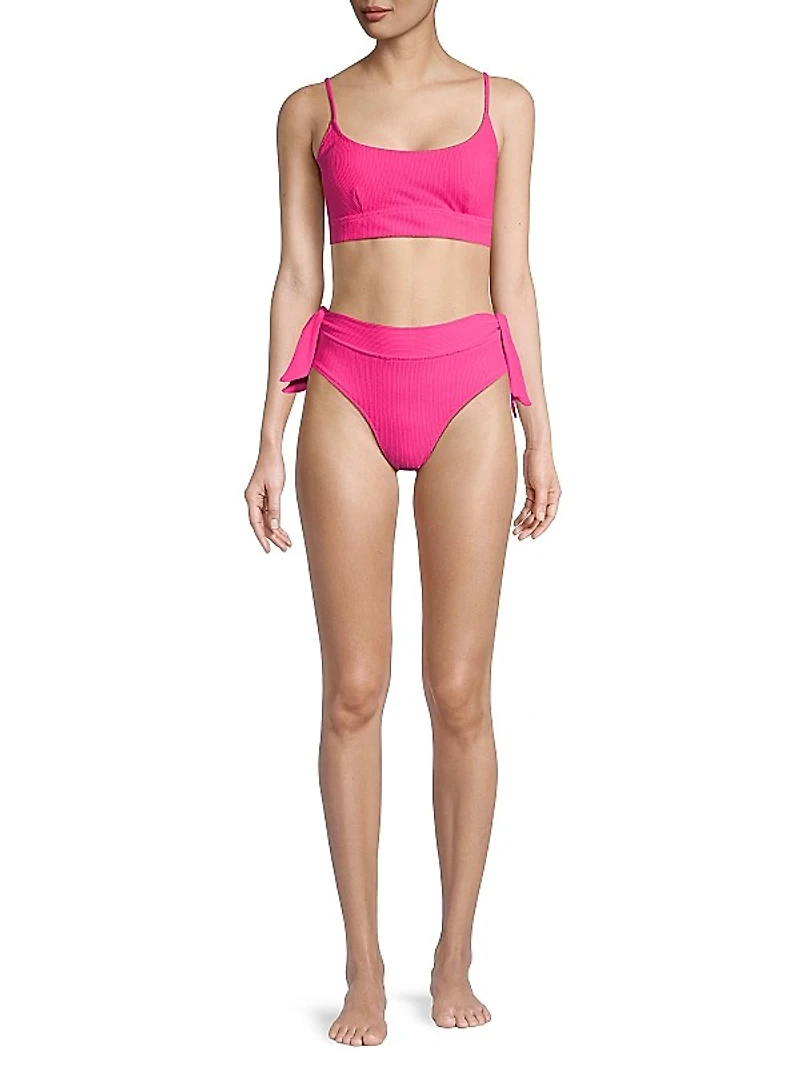 Double-Tie Mid-Rise Bikini Bottom