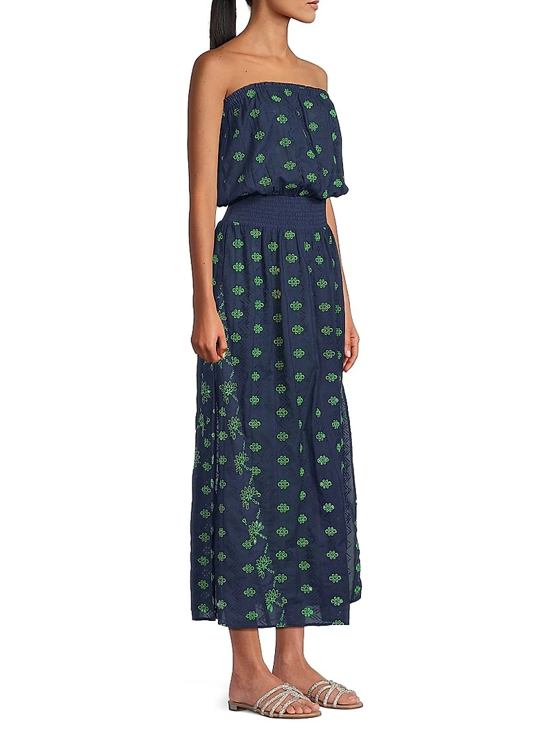 Cynthia Cotton Eyelet Midi-Dress