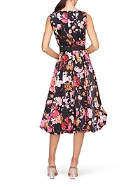 Viola Floral Organza Bubble-Hem Midi-Dress