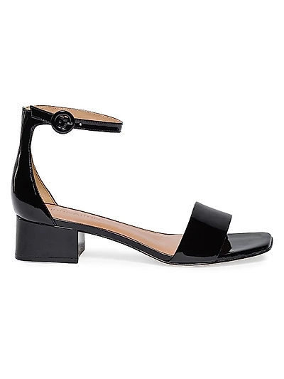 Jalena Patent Leather Low Heel Sandals