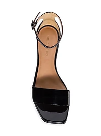 Jalena Patent Leather Low Heel Sandals