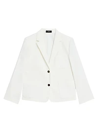 Linen-Blend Shrunken Blazer