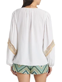 Laurel Embroidered Tassel Blouse
