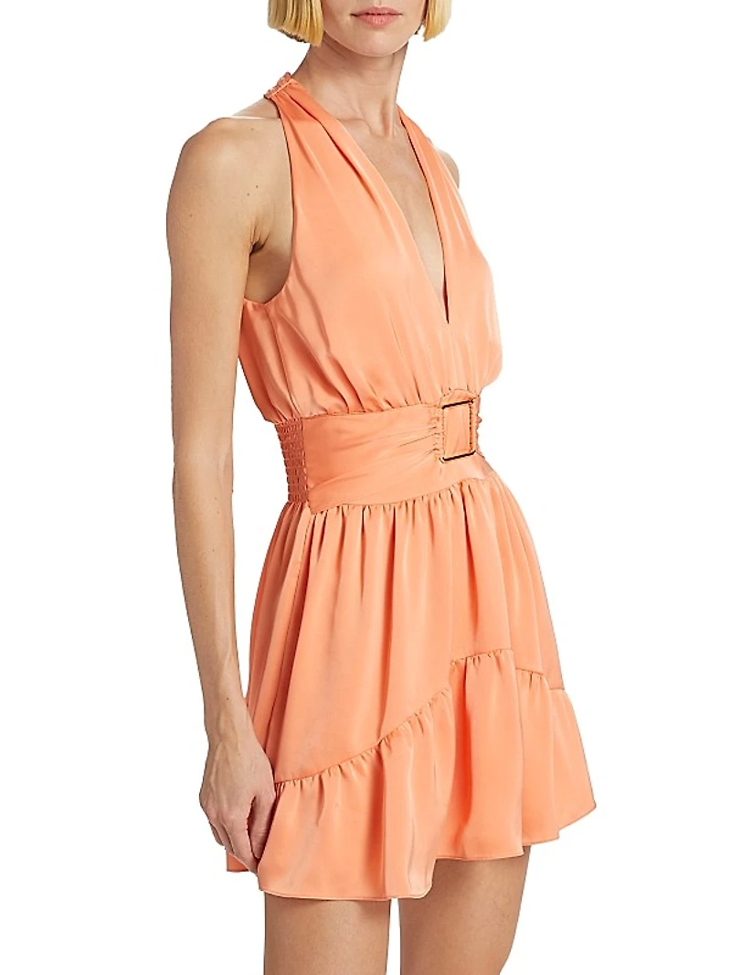 Clover Satin Halter Minidress