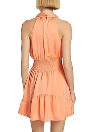 Clover Satin Halter Minidress