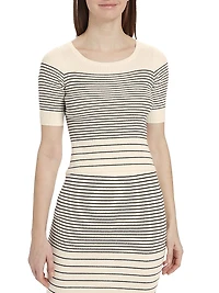 Striped Cotton & Silk Sweater