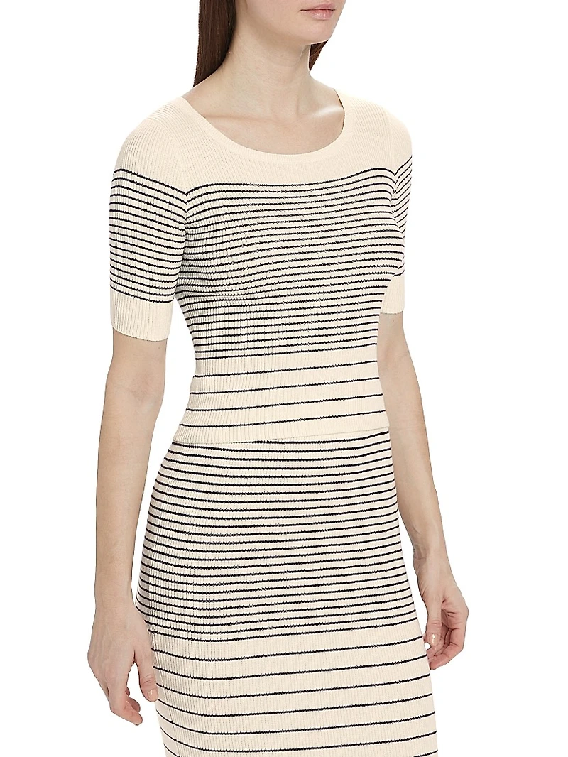 Striped Cotton & Silk Sweater