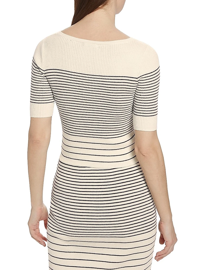 Striped Cotton & Silk Sweater