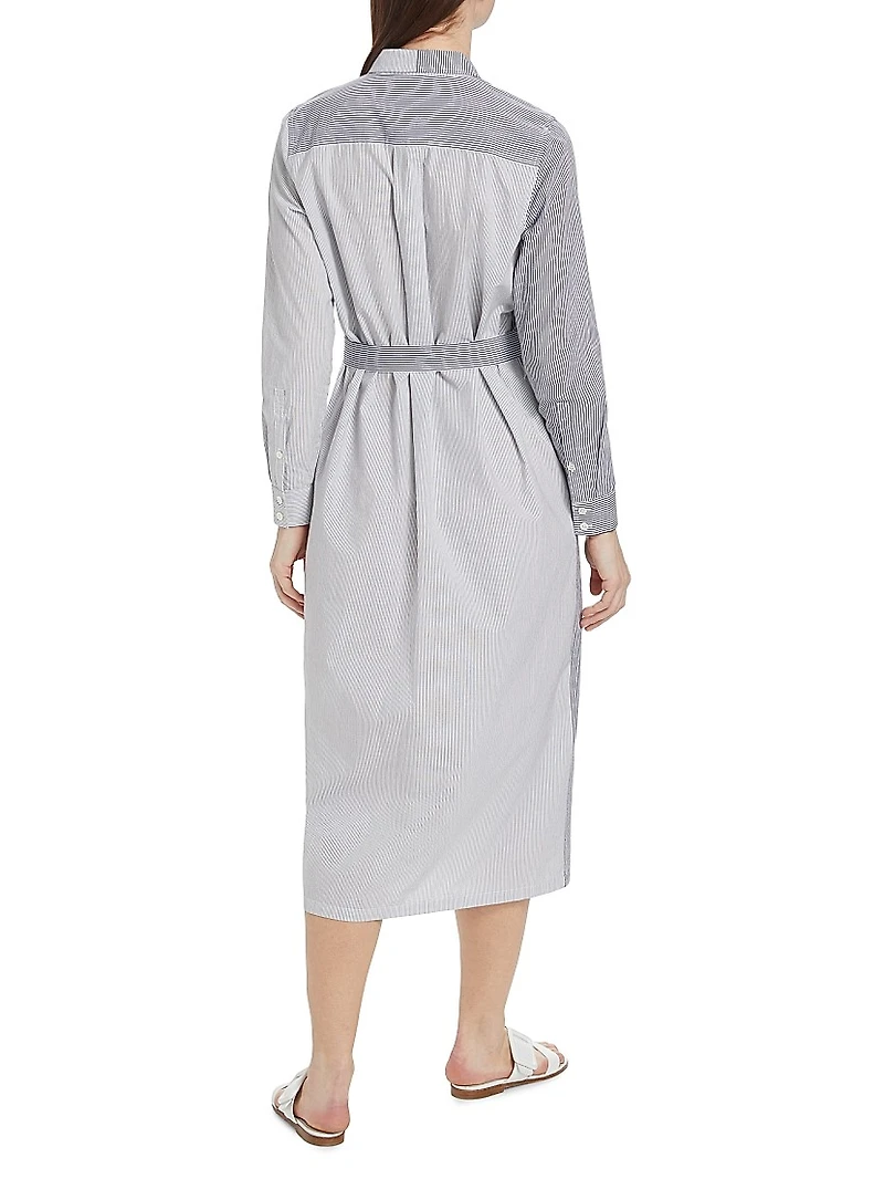Striped Cotton Poplin Shirtdress
