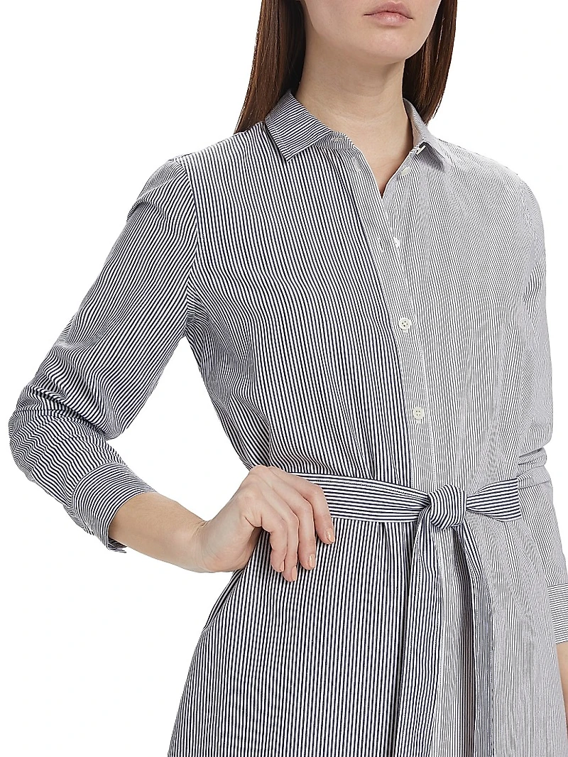 Striped Cotton Poplin Shirtdress