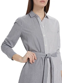 Striped Cotton Poplin Shirtdress