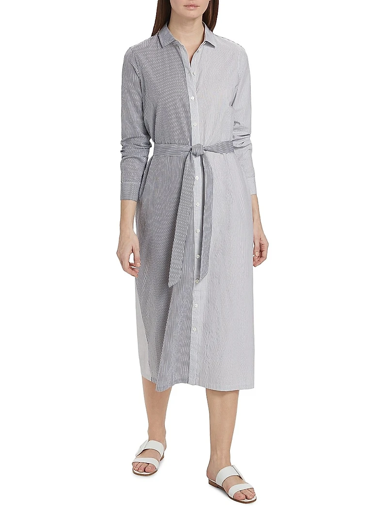 Striped Cotton Poplin Shirtdress