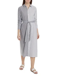 Striped Cotton Poplin Shirtdress