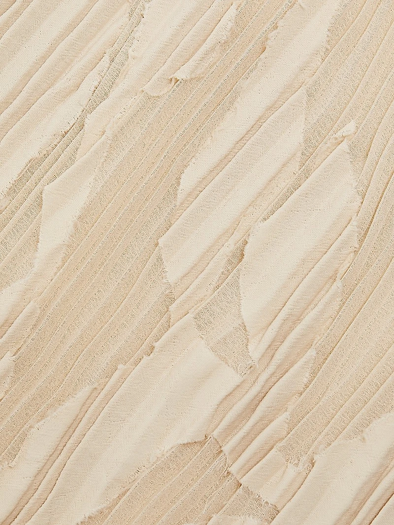 Pleated Fil Coupe Sheath Dress