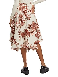 Floral Handkerchief Midi-Skirt