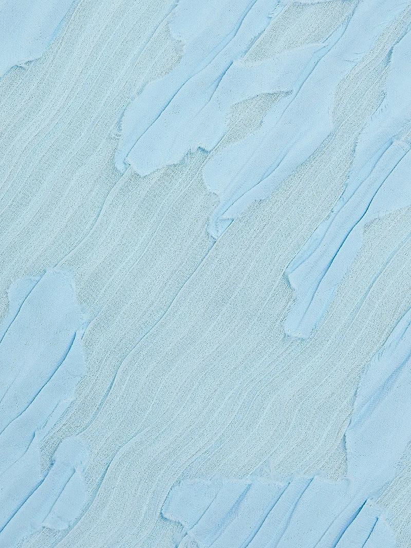 Pleated Floral Fil Coupe Fit-&-Flare Dress