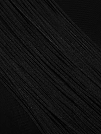 Nina Mesh Paneled Fringe Gown