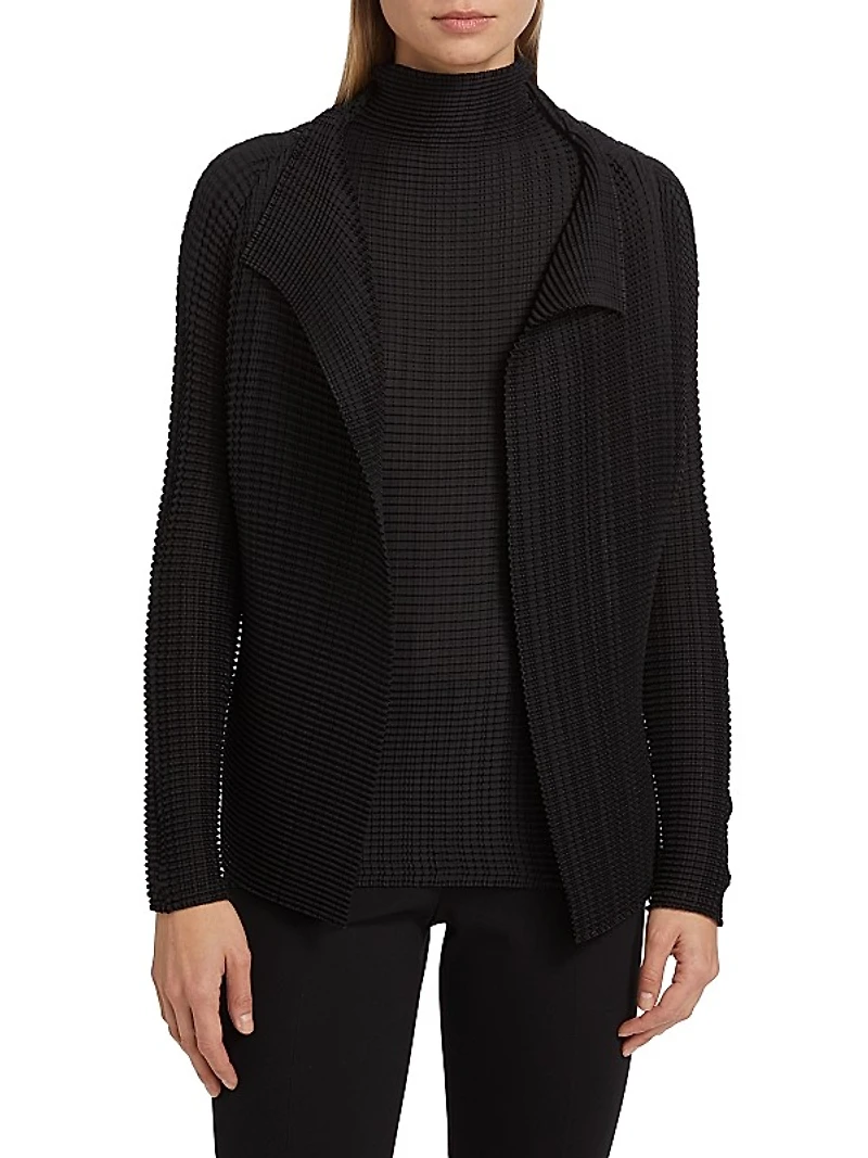 Wooly Pleats Knit Cardigan