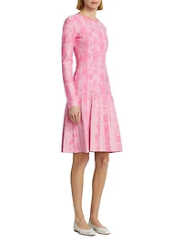 Knitted Jacquard Knee-Length Dress