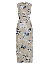 Seamed Linen Column Dress