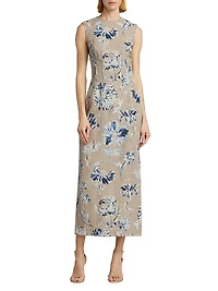 Seamed Linen Column Dress