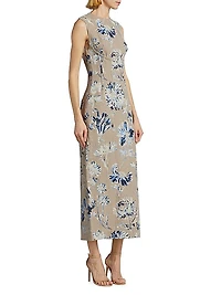 Seamed Linen Column Dress