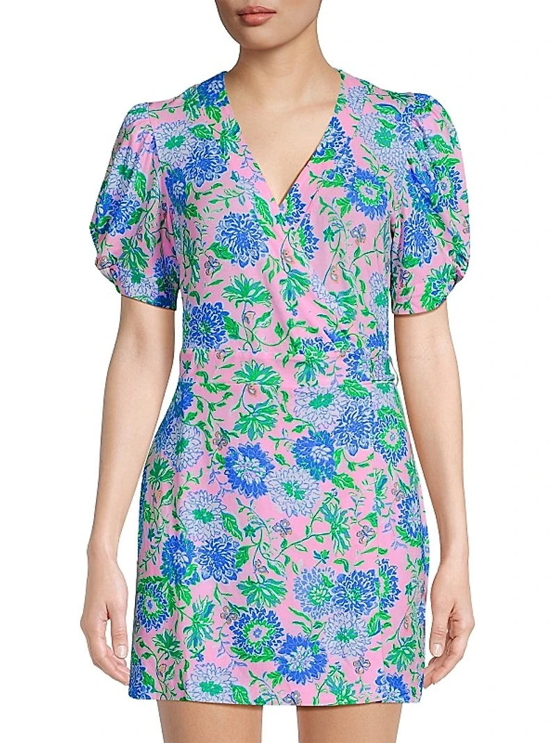 Sailynn Floral Puff-Sleeve Romper