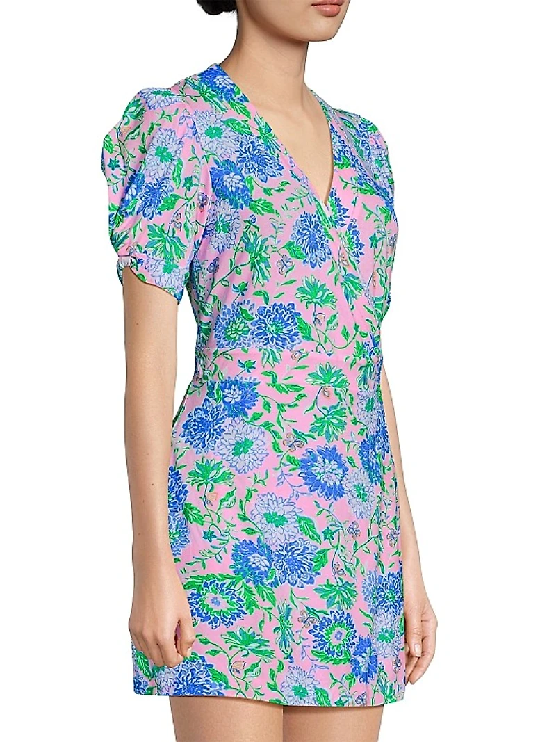 Sailynn Floral Puff-Sleeve Romper