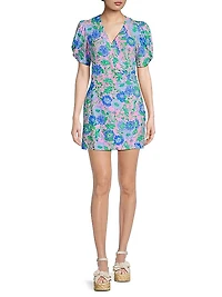 Sailynn Floral Puff-Sleeve Romper