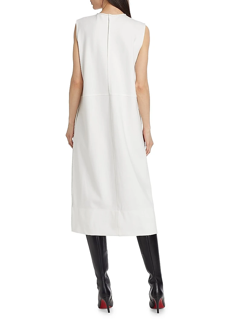 Sleeveless Shift Midi-Dress