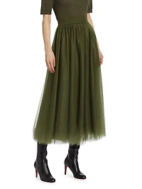 Tulle Full Midi-Skirt