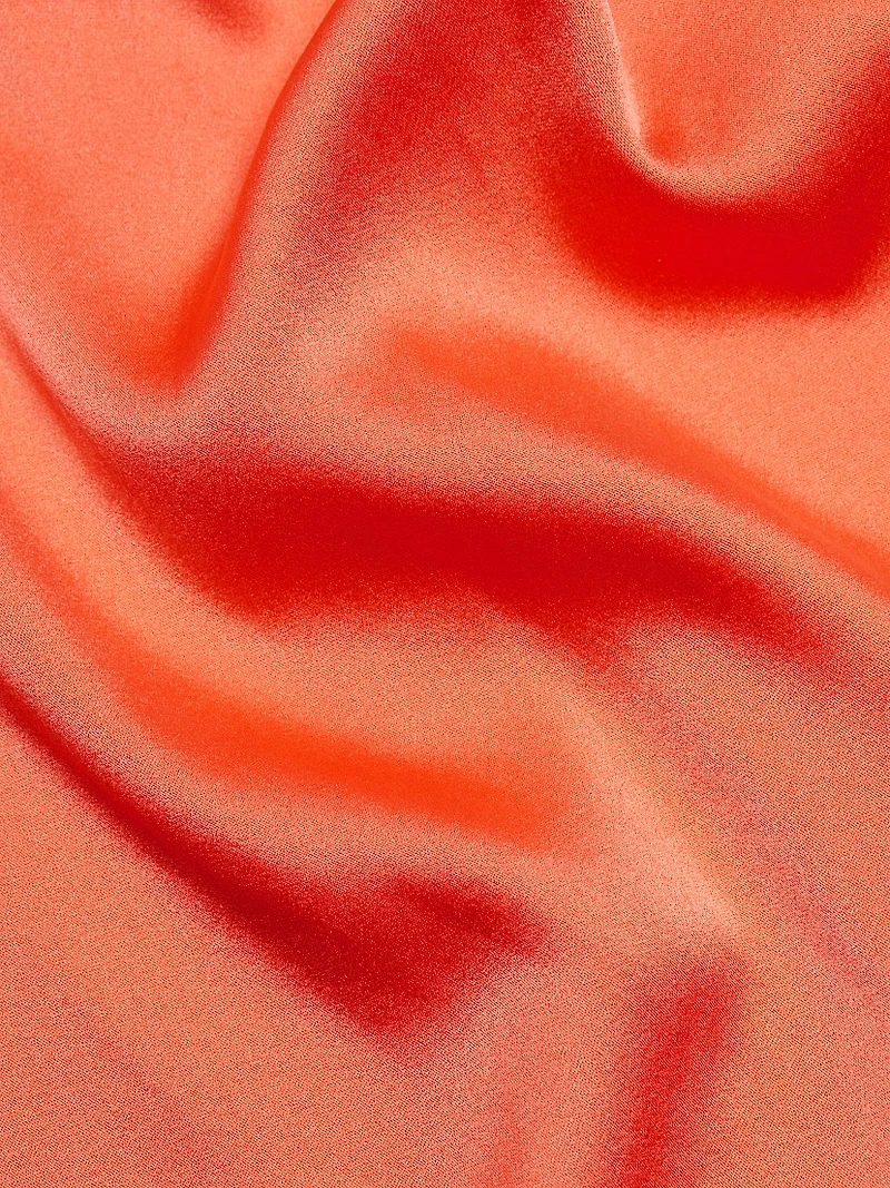 Melinda Short-Sleeve Satin Blouse