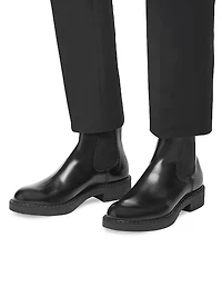 Brushed Leather Chelsea Boots