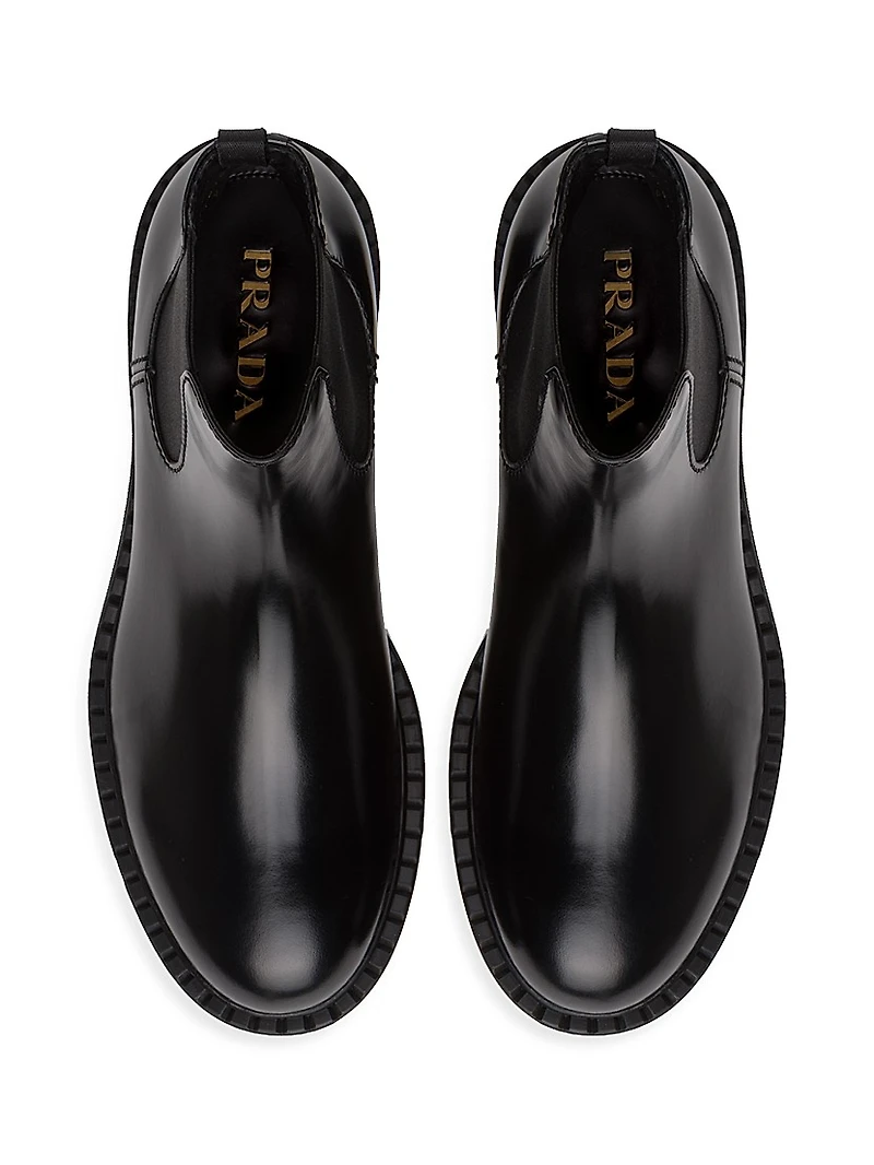 Brushed Leather Chelsea Boots
