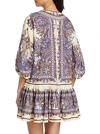 Ottie Lace-Up Linen Minidress